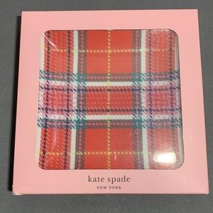 Kate Spade Christmas Plaid Square Tray